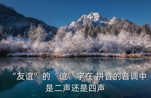“友誼”的“誼”字在 拼音的音調中是二聲還是四聲