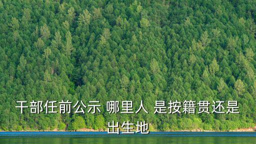 干部任前公示 哪里人 是按籍貫還是出生地