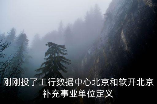 剛剛投了工行數據中心北京和軟開北京補充事業單位定義