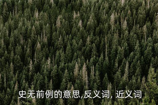 史無前例的近義詞,史無前例近義文字:以前沒有