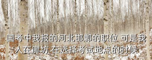 國考中我報的河北邯鄲的職位 可是我人在廊坊 在選擇考試地點的時候