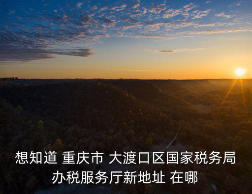 想知道 重慶市 大渡口區國家稅務局辦稅服務廳新地址 在哪