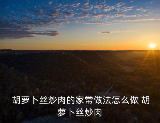  胡蘿卜絲炒肉的家常做法怎么做 胡蘿卜絲炒肉