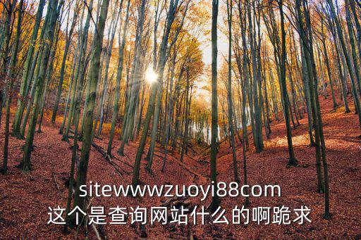 sitewwwzuoyi88com這個是查詢網站什么的啊跪求