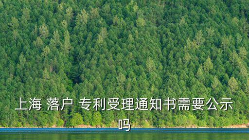 上海 落戶 專利受理通知書需要公示嗎