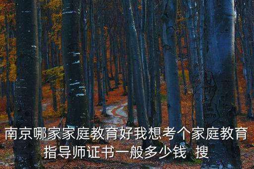 南京哪家家庭教育好我想考個(gè)家庭教育指導(dǎo)師證書一般多少錢  搜