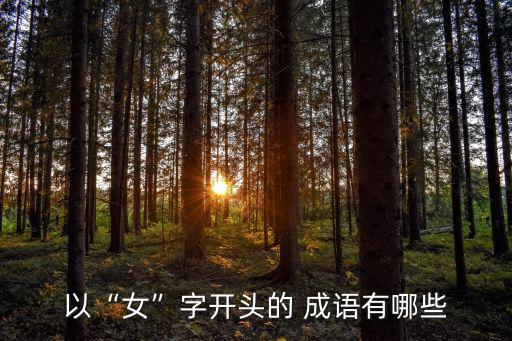 以“女”字開頭的 成語有哪些