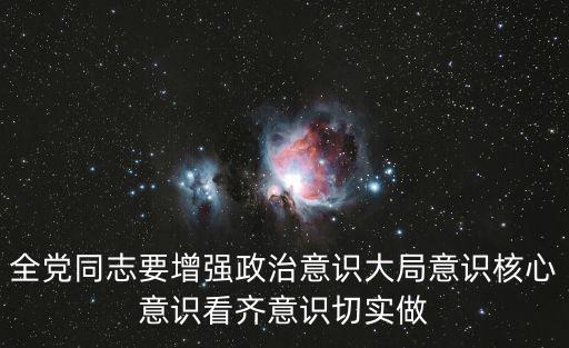 全黨同志要增強政治意識大局意識核心意識看齊意識切實做