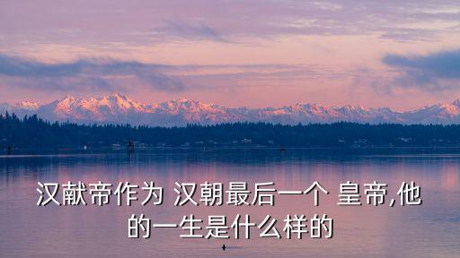 漢朝最后一個皇帝,曹丕逼宮退位最后一個漢武帝劉被迫投降曹丕