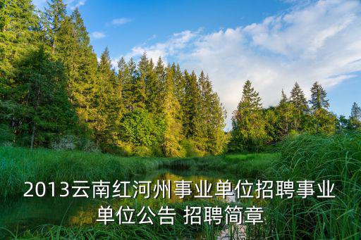 2013云南紅河州事業(yè)單位招聘事業(yè)單位公告 招聘簡章