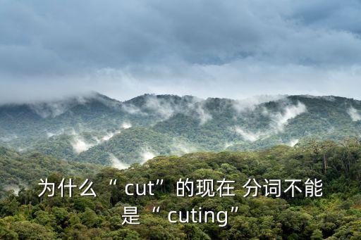 cut的現在分詞,過去分詞是什么意思?