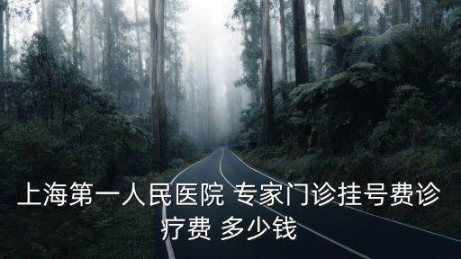 上海第一人民醫院 專家門診掛號費診療費 多少錢
