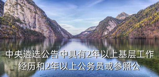 中央遴選公告中具有2年以上基層工作經歷和2年以上公務員或參照公
