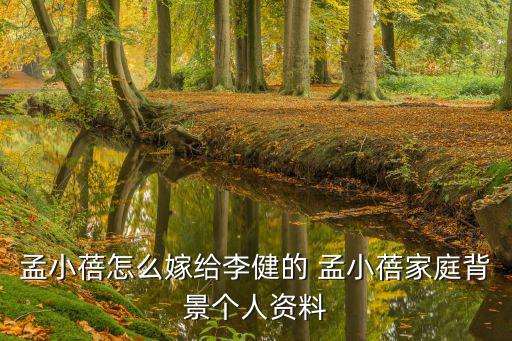 孟小蓓怎么嫁給李健的 孟小蓓家庭背景個人資料