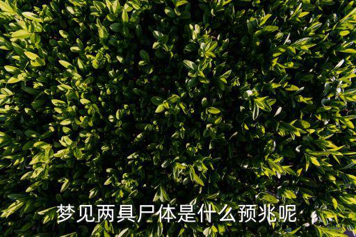 夢見兩具尸體是什么預兆呢