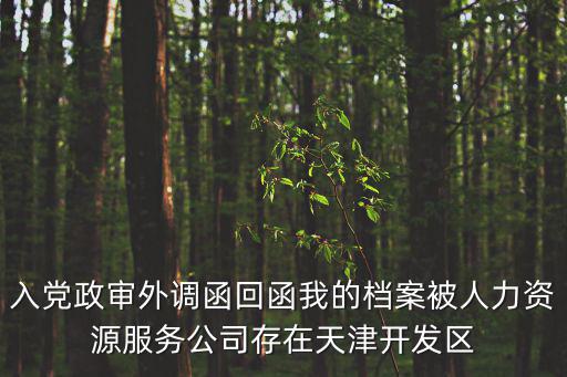 入黨政審外調函回函我的檔案被人力資源服務公司存在天津開發區
