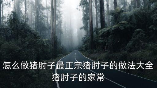 怎么做豬肘子最正宗豬肘子的做法大全豬肘子的家常