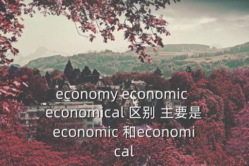economy economic economical 區別 主要是economic 和economical