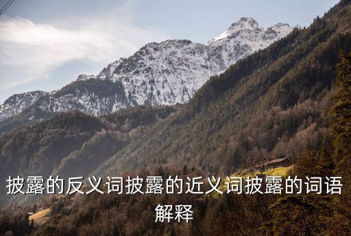 披露的反義詞披露的近義詞披露的詞語解釋