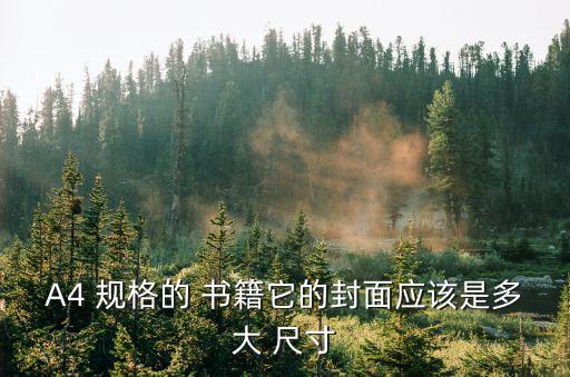 A4 規格的 書籍它的封面應該是多大 尺寸