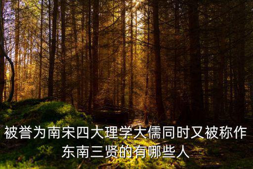 南宋理學家，被譽為南宋四大理學大儒同時又被稱作東南三賢的有哪些人