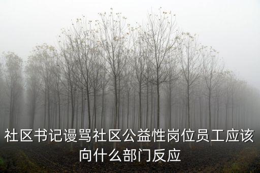 社區書記謾罵社區公益性崗位員工應該向什么部門反應
