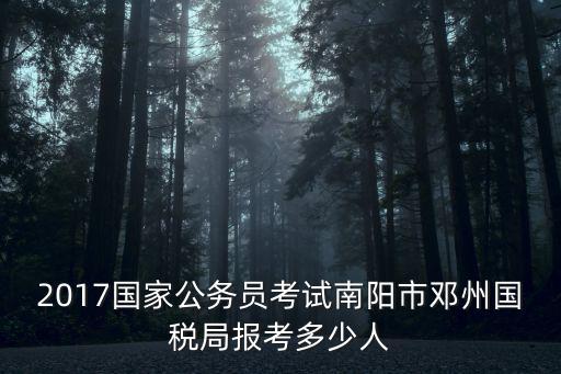2017國家公務員考試南陽市鄧州國稅局報考多少人