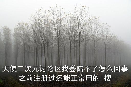 天使二次元討論區(qū)我登陸不了怎么回事之前注冊過還能正常用的  搜