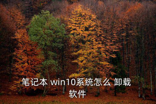 筆記本 win10系統(tǒng)怎么 卸載 軟件