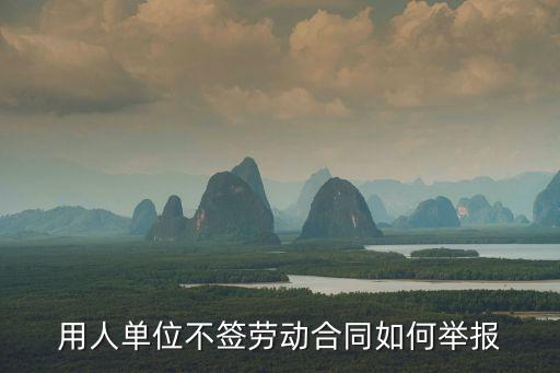 用人單位不簽勞動合同怎么投訴，用工單位不簽勞動合同怎么投訴