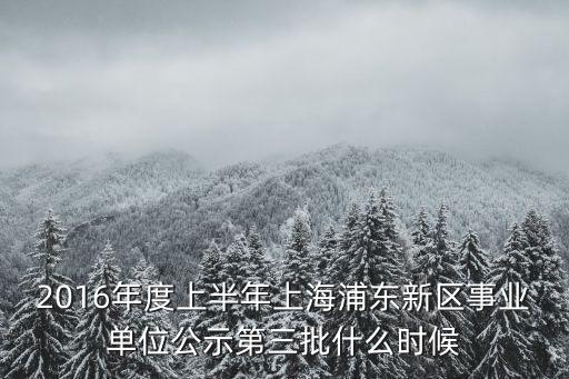 2016年度上半年上海浦東新區(qū)事業(yè)單位公示第三批什么時候