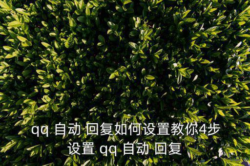  qq 自動(dòng) 回復(fù)如何設(shè)置教你4步設(shè)置 qq 自動(dòng) 回復(fù)