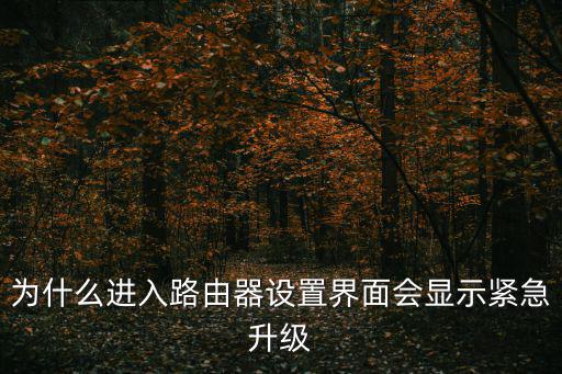 為什么進入路由器設置界面會顯示緊急升級