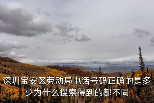 深圳寶安區(qū)勞動(dòng)仲裁咨詢(xún)電話(huà)，寶安勞動(dòng)局的電話(huà)是多少