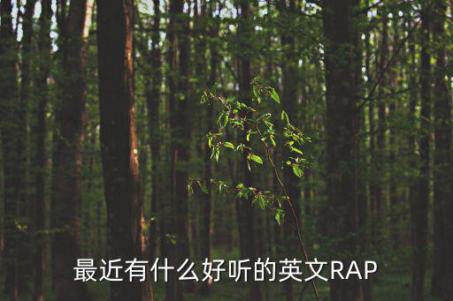 最近有什么好聽的英文RAP