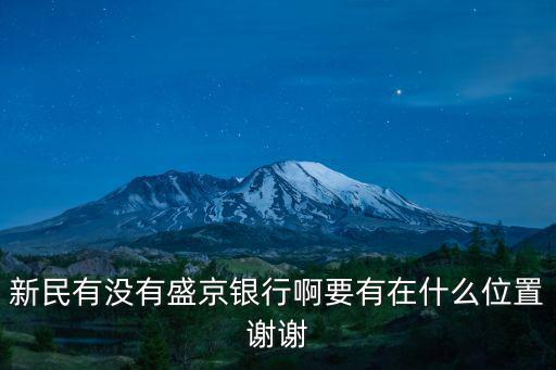 新民有沒(méi)有盛京銀行啊要有在什么位置謝謝