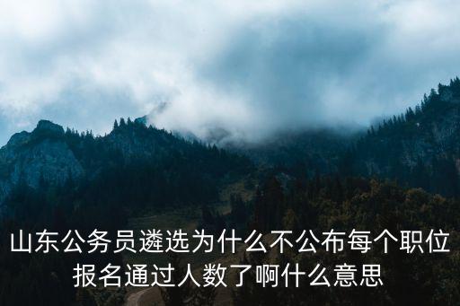 山東公務員遴選為什么不公布每個職位報名通過人數了啊什么意思