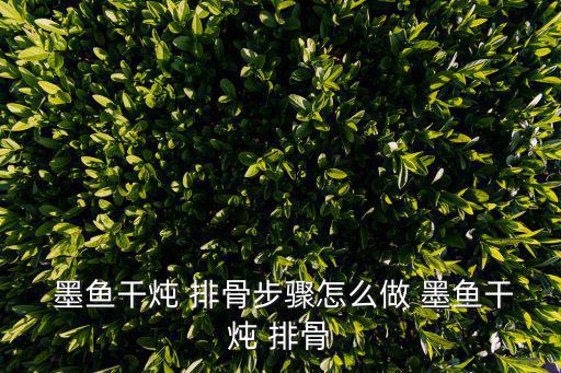  墨魚干燉 排骨步驟怎么做 墨魚干燉 排骨