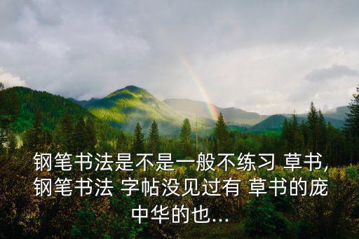  鋼筆書法是不是一般不練習(xí) 草書, 鋼筆書法 字帖沒見過有 草書的龐中華的也...