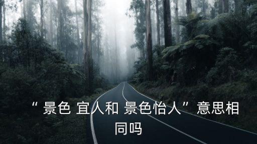 “ 景色 宜人和 景色怡人”意思相同嗎