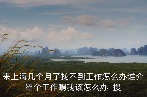 來(lái)上海幾個(gè)月了找不到工作怎么辦誰(shuí)介紹個(gè)工作啊我該怎么辦  搜