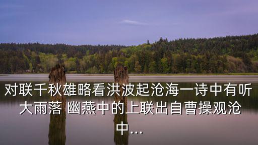 大雨落幽燕,大雨羅幽燕取自李老仁《浪淘沙北戴河》