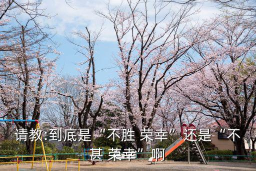請教:到底是“不勝 榮幸”還是“不甚 榮幸”啊