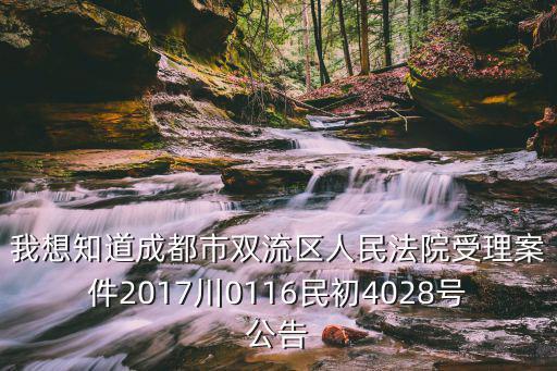 我想知道成都市雙流區(qū)人民法院受理案件2017川0116民初4028號公告