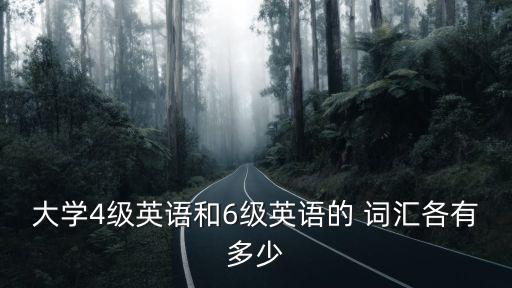 大學4級英語和6級英語的 詞匯各有多少