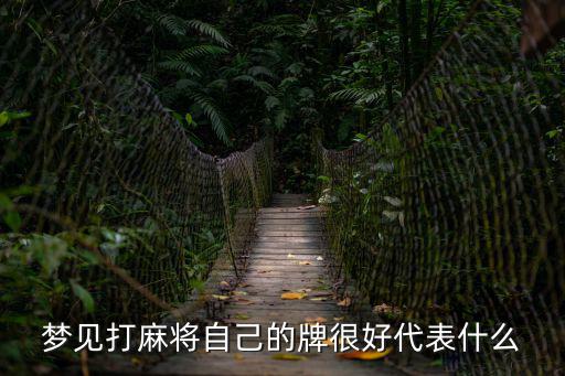 夢見打麻將自己的牌很好代表什么