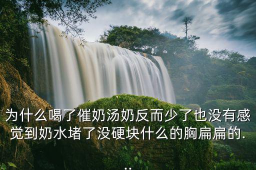 為什么喝了催奶湯奶反而少了也沒有感覺到奶水堵了沒硬塊什么的胸扁扁的...
