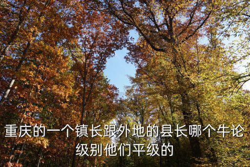 重慶的一個鎮長跟外地的縣長哪個牛論級別他們平級的