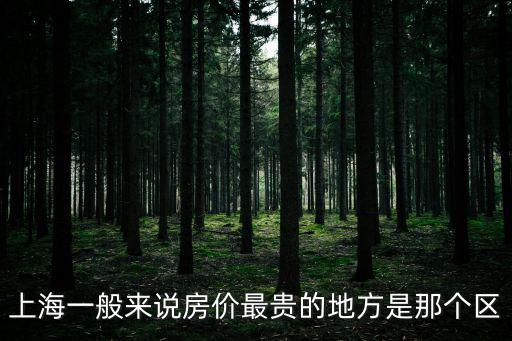 上海一般來說房價最貴的地方是那個區