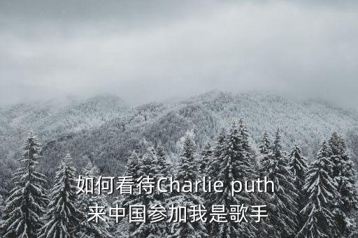 如何看待Charlie puth 來中國參加我是歌手